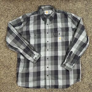Carhartt FR Shirt Men's Fire Resistant FR Gray Plaid Flannel Workwear Sz 3XL